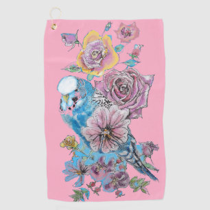 Serviette De Golf Bougie bleue Aquarelle florale filles rose