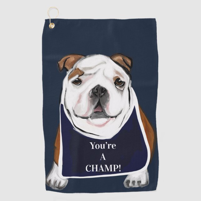 SERVIETTE DE GOLF BOULEDOGUE  (Devant)