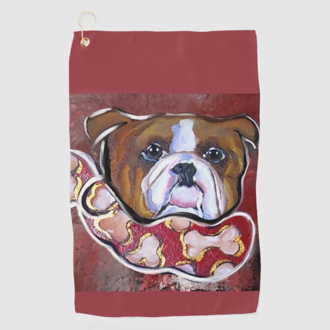 Serviette De Golf Bouledogue    (Devant)