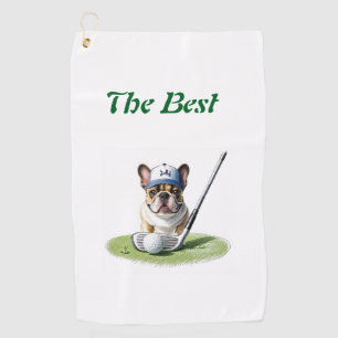 Serviette De Golf Bouledogue français sur un terrain de golf en vaca