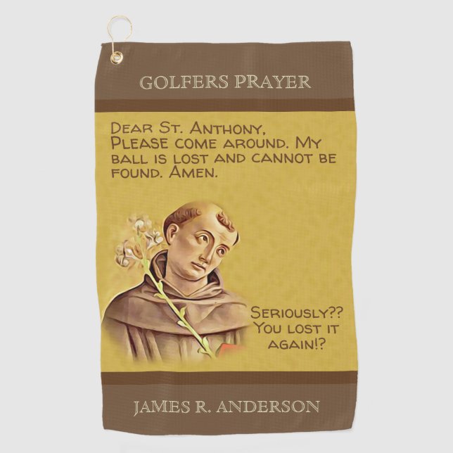 Serviette De Golf Boules de golf perdues de saint patron de St (Devant)