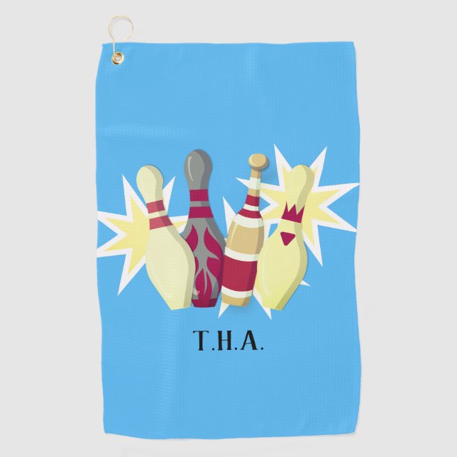 Serviette De Golf Bowling de style vintage (Devant)