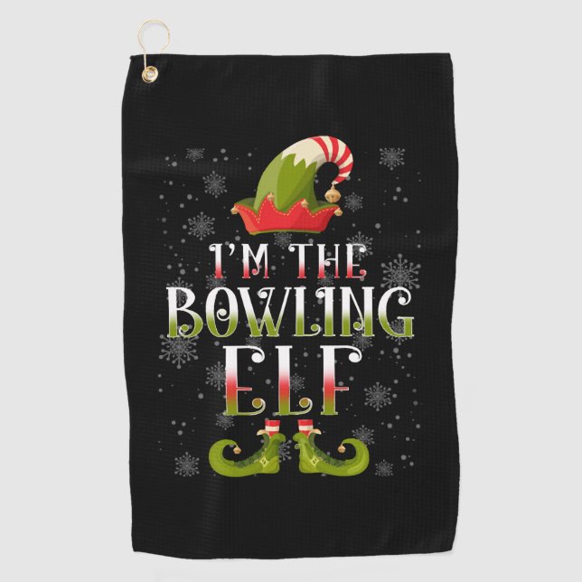 Serviette De Golf Bowling Elf Christmas (Devant)