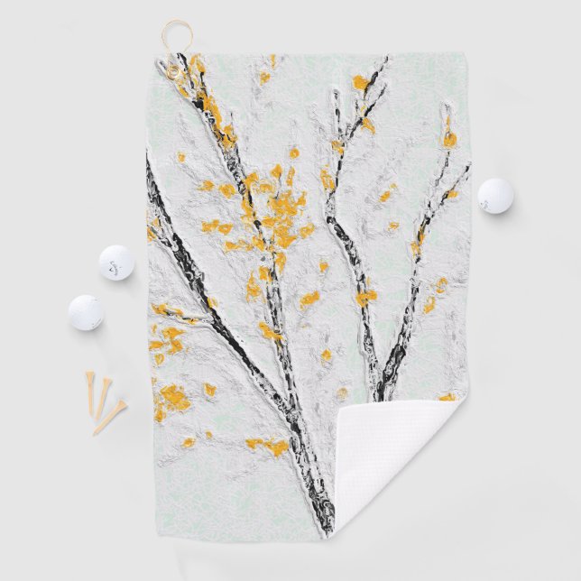 Serviette De Golf Branches de l'arbre d'automne avec feuilles de aut (En situation)