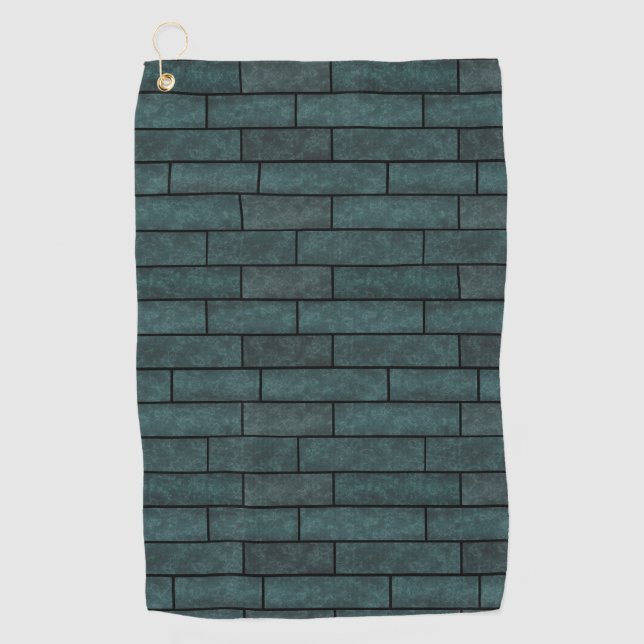 Serviette De Golf briques de pierre sans couture mur vert couleurs l (Devant)
