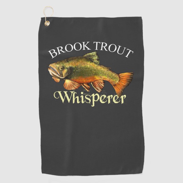 Serviette De Golf Brook Trout Whisperer Dark Fishing Towne (Devant)