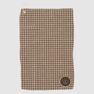 Serviette De Golf Brown avec Rose Gold Accent Houndstooth Golf Towne