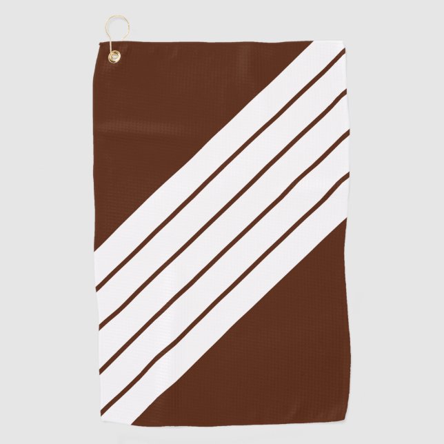 Serviette De Golf Brown blanc rayé les années 70 les années 80 Class (Devant)