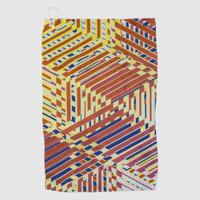 Serviette De Golf Brown, Marine, Jaune (Devant)