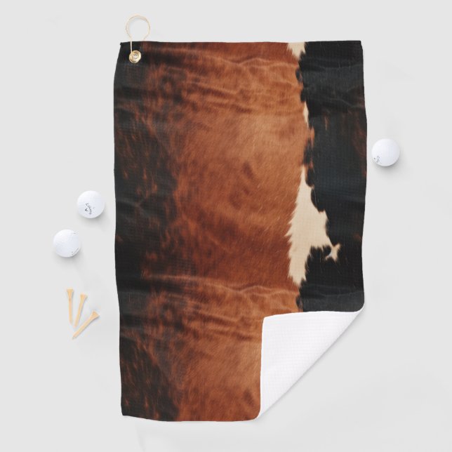 Serviette De Golf Brown Noir Noir Faux Cowhide (En situation)