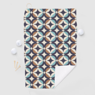 Serviette De Golf Brun moderne de la moitié du siècle et motif