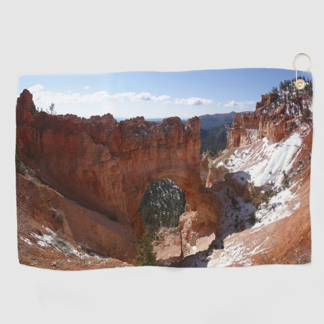 Serviette De Golf Bryce Canyon Pont naturel Paysage neigeux Photo (Horizontal)