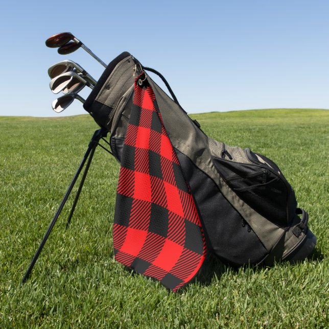 Serviette De Golf Buffalo Check Pays Motif Lumberjack Plaid (Vert)