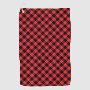 Serviette De Golf Buffalo Plaid Red Black Check