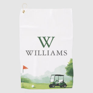 Serviette De Golf Buggy de Golf Classique Nom Personnalisé Monogramm