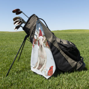Serviette De Golf Bull Terrier Chien Winter Wonderland Noël Joie