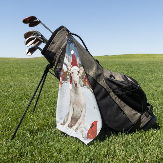 Serviette De Golf Bull Terrier Chien Winter Wonderland Noël Joie (Vert)