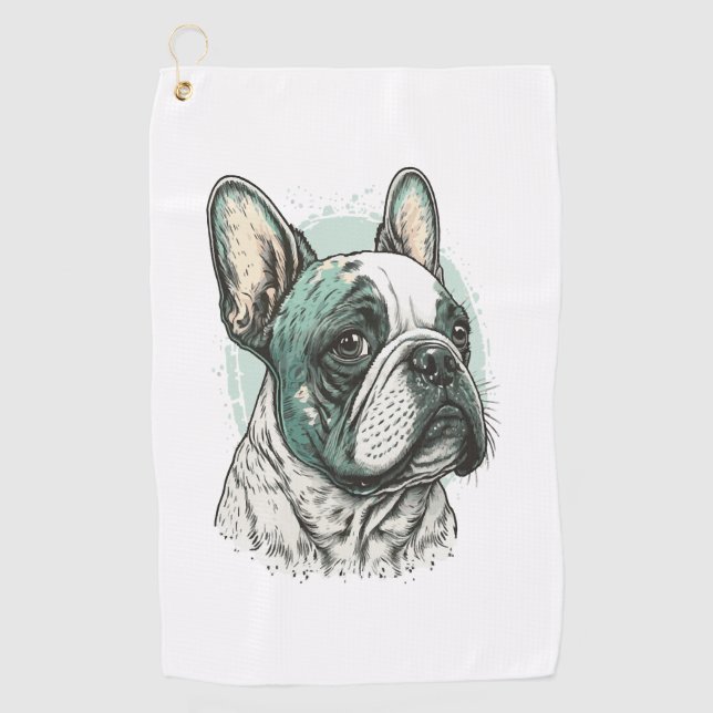 Serviette De Golf bulldog français (Devant)