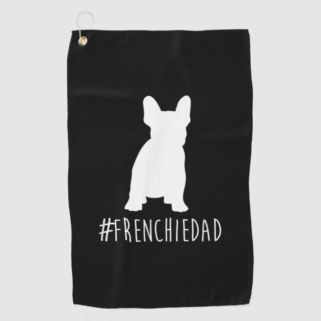 Serviette De Golf Bulldog Lover | Frenchie Papa Français Bulldog Pap (Devant)