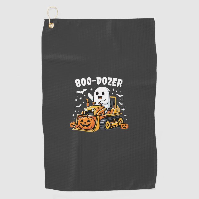 Serviette De Golf Bulldozer fantôme Halloween Boo Dozer_1 (Devant)
