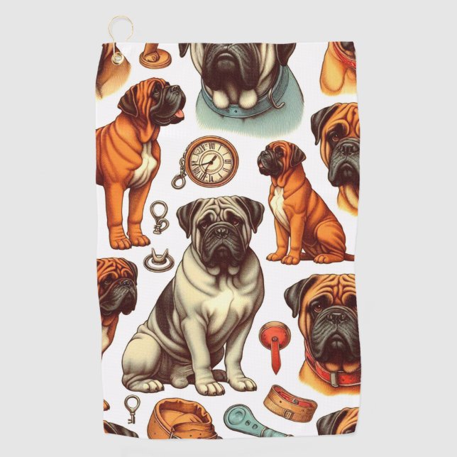 Serviette De Golf Bullmastiff rétro (Devant)