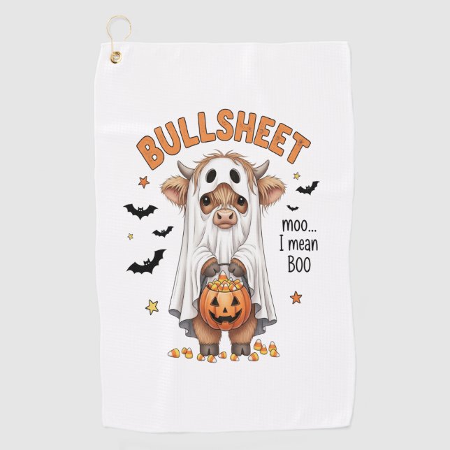 Serviette De Golf Bullsheet Highland Cow Funny Ghost (Devant)