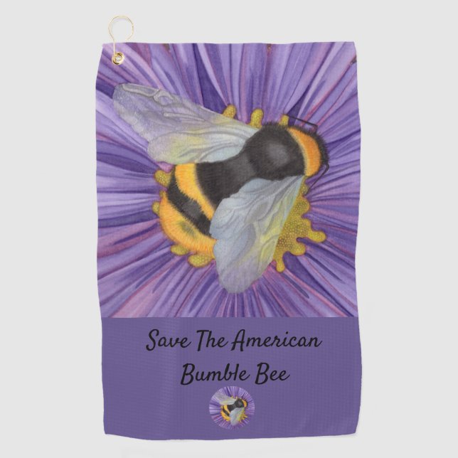 Serviette De Golf Bumble Bee Don Pour Son Aquarelle Originale (Devant)