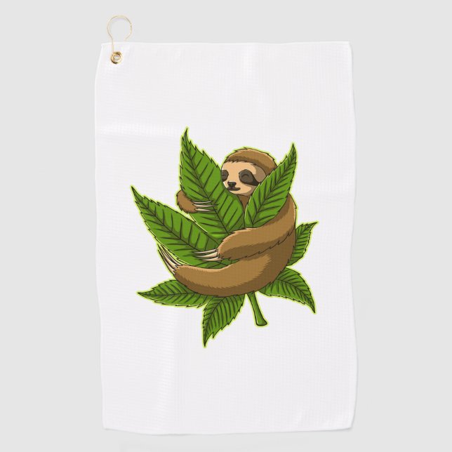 Serviette De Golf Bun Weed Sloth (Devant)