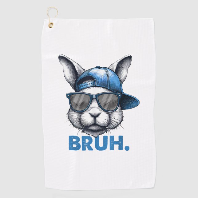 Serviette De Golf Bunny Face Bruh Mème Drôle Dire Bro Salutation Eas (Devant)