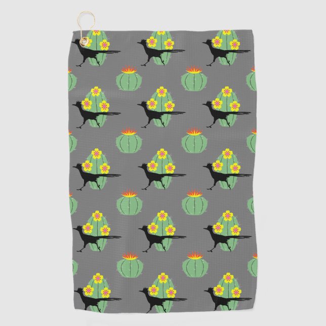 Serviette De Golf Cactus Et Roulements (Devant)