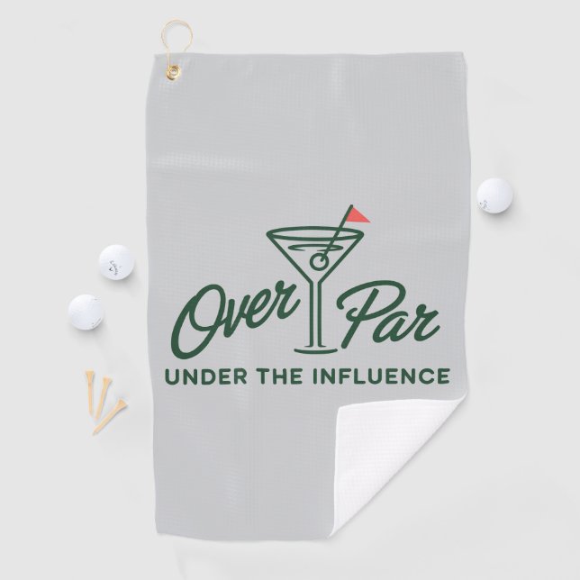 Serviette De Golf Cadeau de golf au-dessus du par et sous influence  (En situation)
