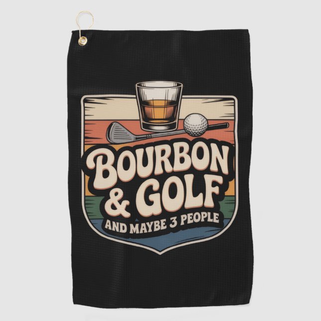Serviette De Golf Cadeau drôle de papa golfeur de bourbon (Devant)
