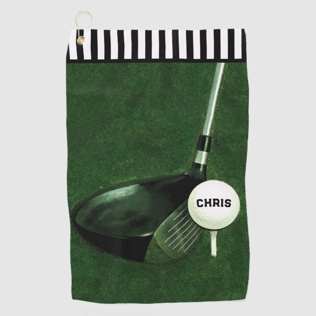 Serviette de golf cadeau Golfer personnalisée (Devant)