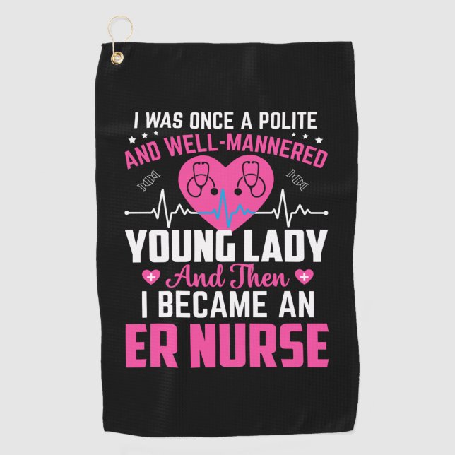 Serviette De Golf Cadeau Infirmière J'Étais Autrefois La Belle Infir (Devant)