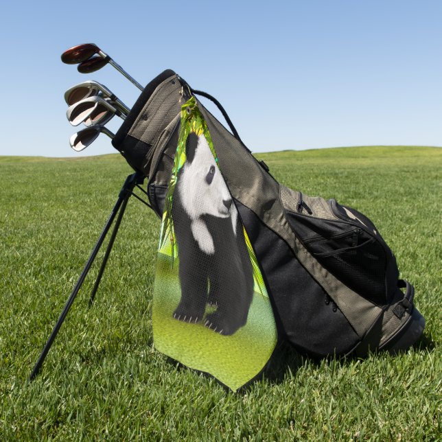 Serviette De Golf Cadeau parfait pour l'amour des animaux ourson pan (Vert)