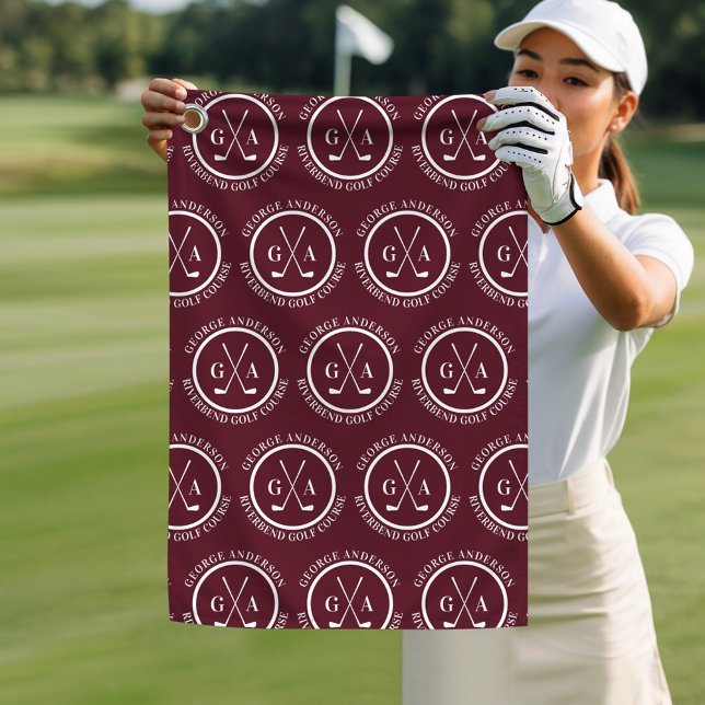 Serviette De Golf Cadeau personnalisé Monogram Golf Club (Créateur téléchargé)