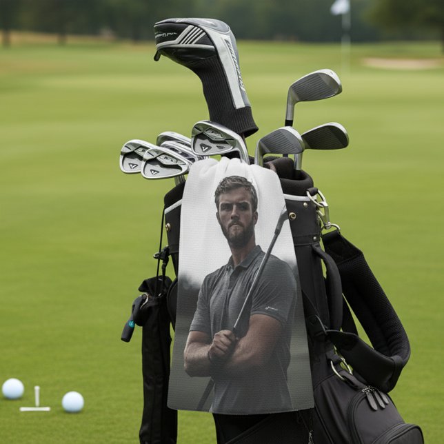Serviette De Golf Cadeau personnalisé photo golfeur (Créateur téléchargé)