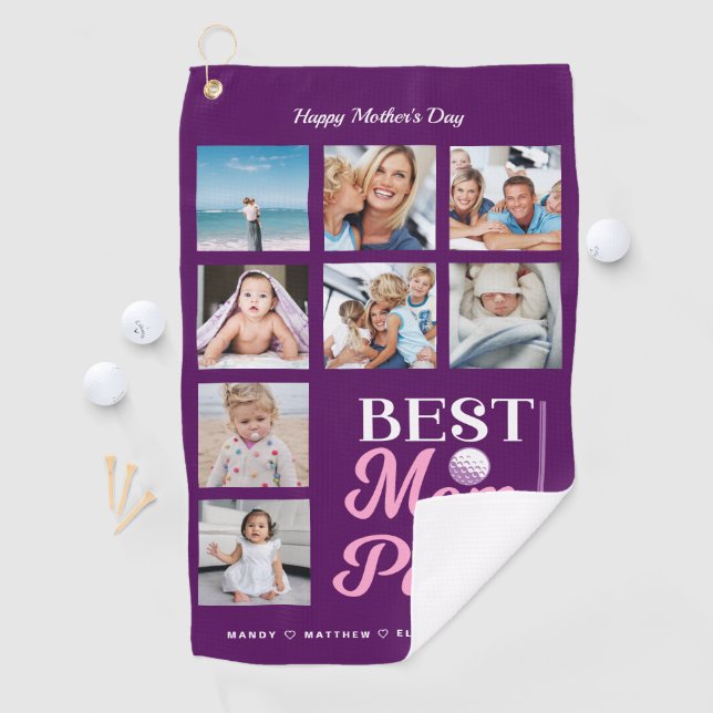 Serviette De Golf Cadeau pour Golf Mom | Best Mom By Par Photo Colla (En situation)