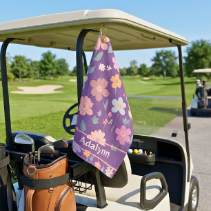 Serviette De Golf Cadeaux Floraux Rétro Mignons Personnalisés pour F