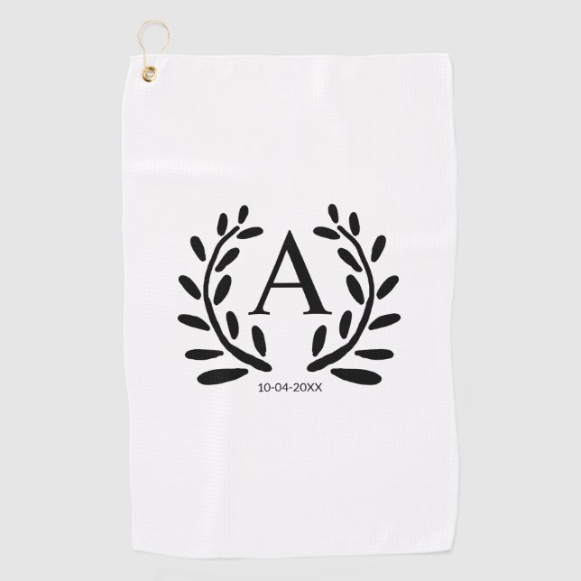 SERVIETTE DE GOLF CADEAUX MONOGRAMME GARÇON D'HONNEUR ANNÉE DATE NOM (Devant)