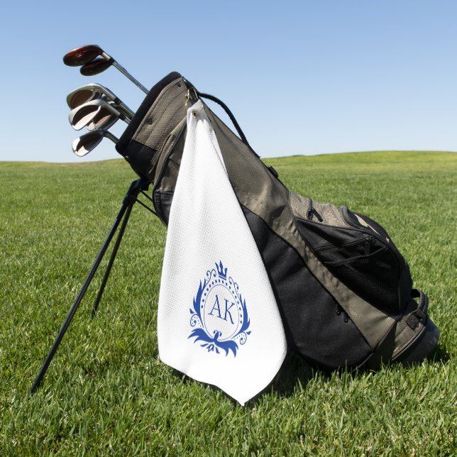Serviette De Golf Cadre et Couronne de luxe bleu élégant (Vert)