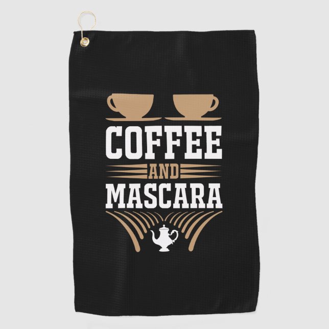 Serviette De Golf Café Art Café Et Mascara (Devant)