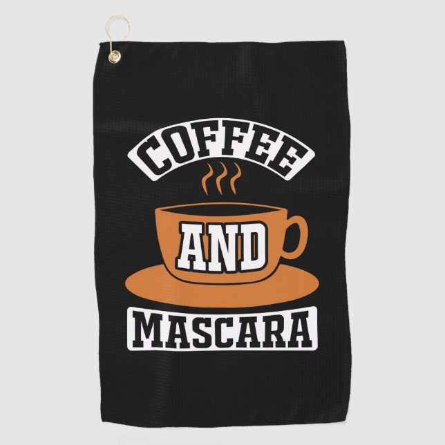 Serviette De Golf Café Art Café Et Mascara (Devant)