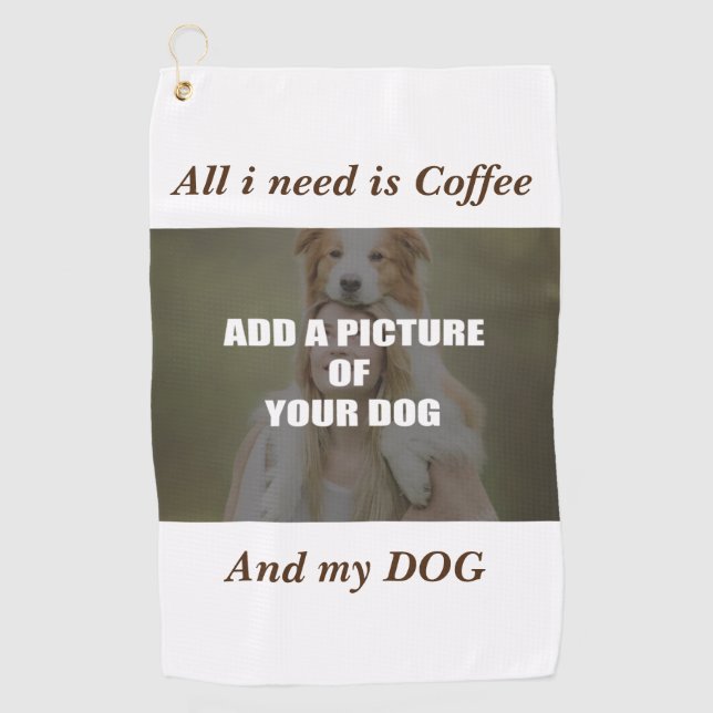 Serviette De Golf Café et mon Oreiller de chien (Devant)