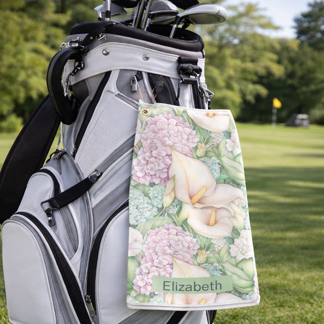 Serviette De Golf Calla Lily Pastel Personnalisé (Créateur téléchargé)