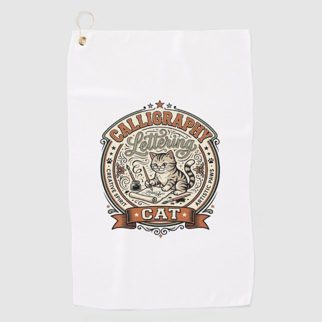 Serviette De Golf Calligraphie Lettre Chaton Calligraphie Lettre Ca (Devant)