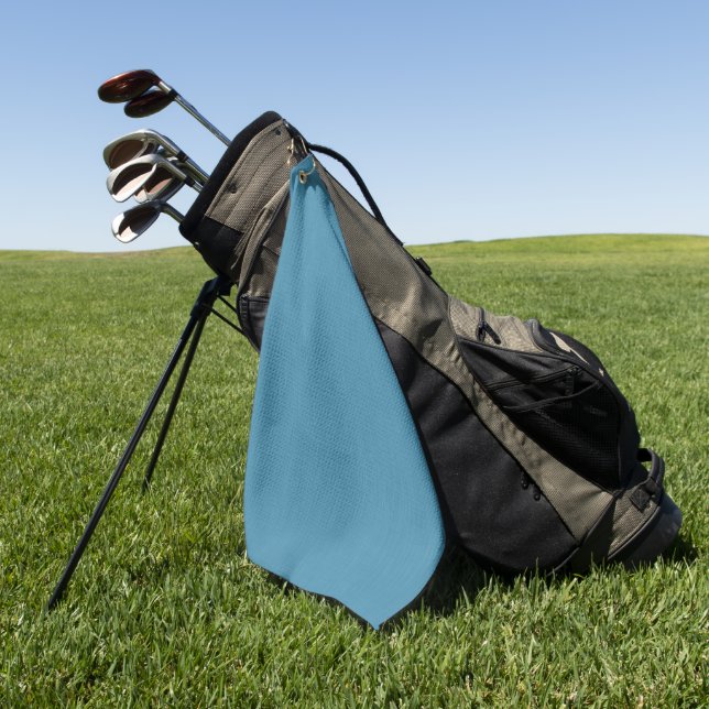 Serviette De Golf Calme & simple Fond texturé en lin bleu  (Vert)