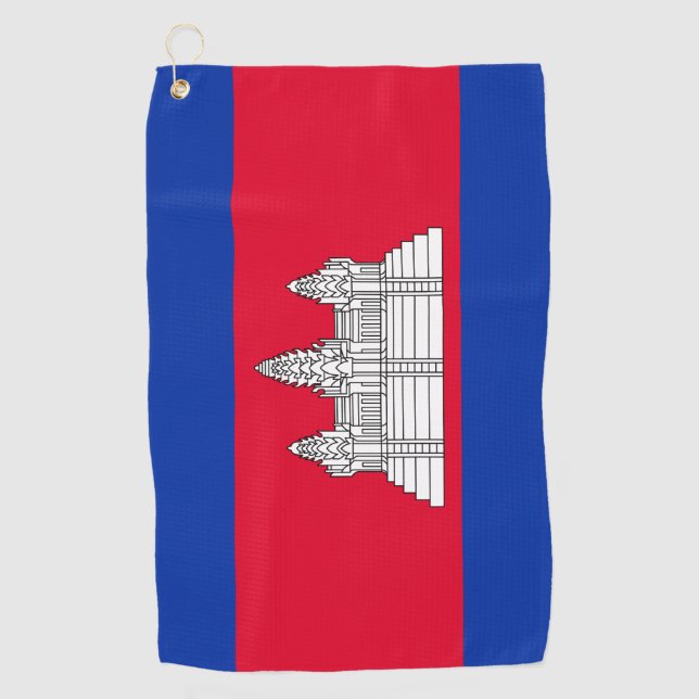 Serviette De Golf Cambodge Drapeau & Cambodge vacances de golf /spor (Devant)