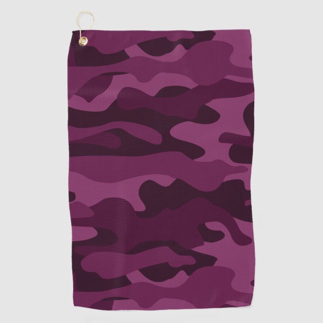 Serviette De Golf Camo de couleur violette tyrienne (Devant)