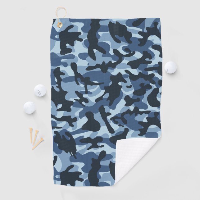 Serviette De Golf Camouflage bleu (En situation)